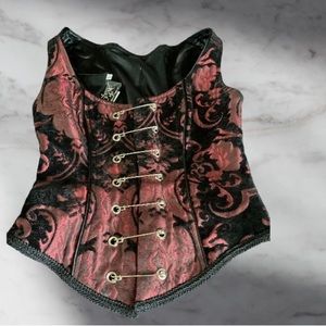 Shrine of Hollywood pin bodice Red and black tapestry